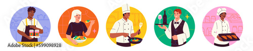 Restaurant workers icons