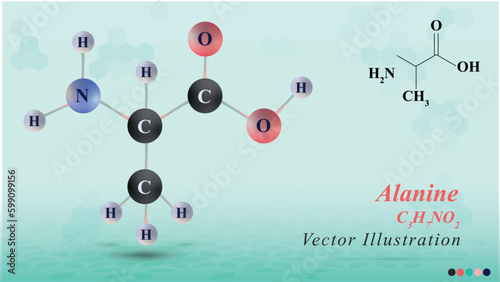 Alanine Molecule Structure illustration