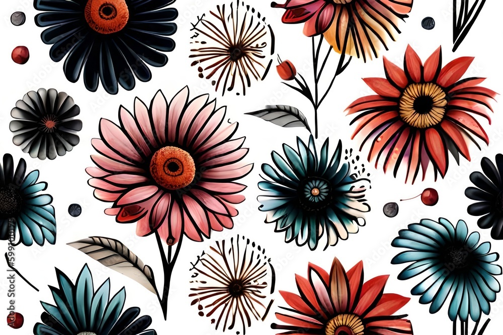 seamless pattern with flowers seamless pattern with flowers