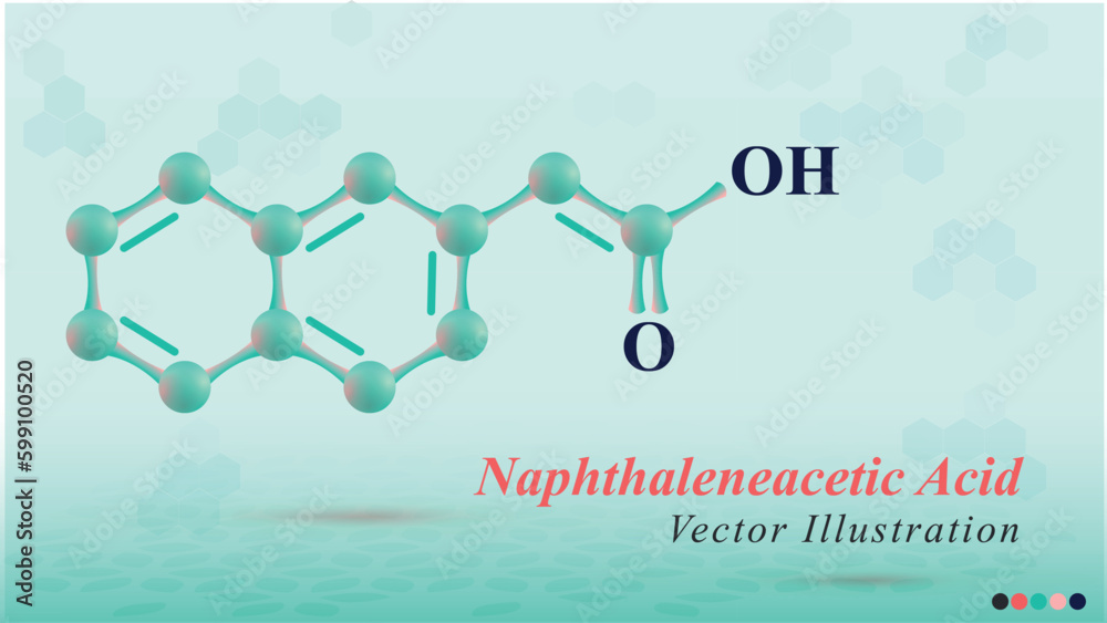 Fotografie Naphthaleneacetic Acid Structure Vector Illustration
