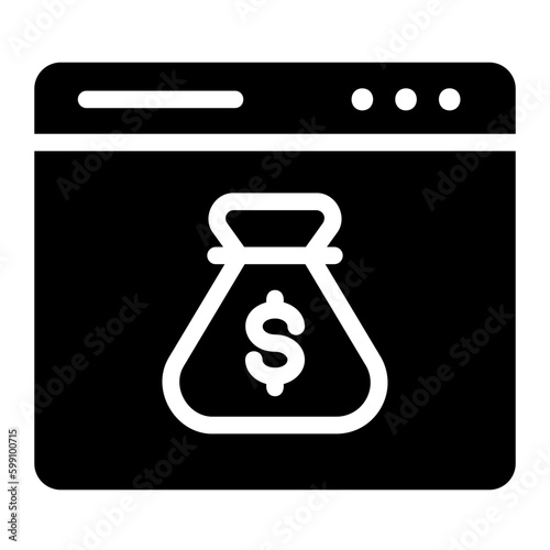 pay per click glyph icon