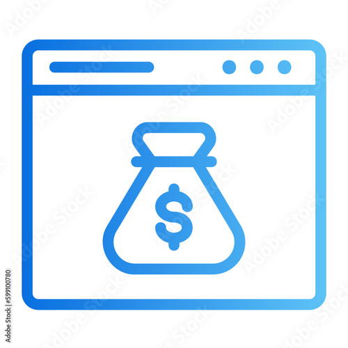 pay per click gradient icon