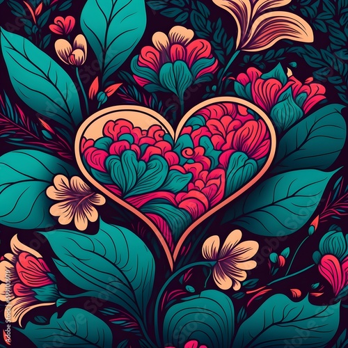 Seamless floral pattern with flowers background with flowers  Created with Generative AI