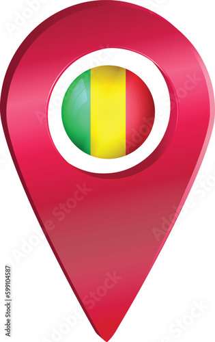 Destination pin icon with Mali flag.Location red map marker Free Download Destination pin icon with Mali flag.Location red map marker - GFXLoad