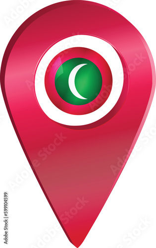 Free Download Destination pin icon with Maldives flag.Location red map marker - GFXLoad