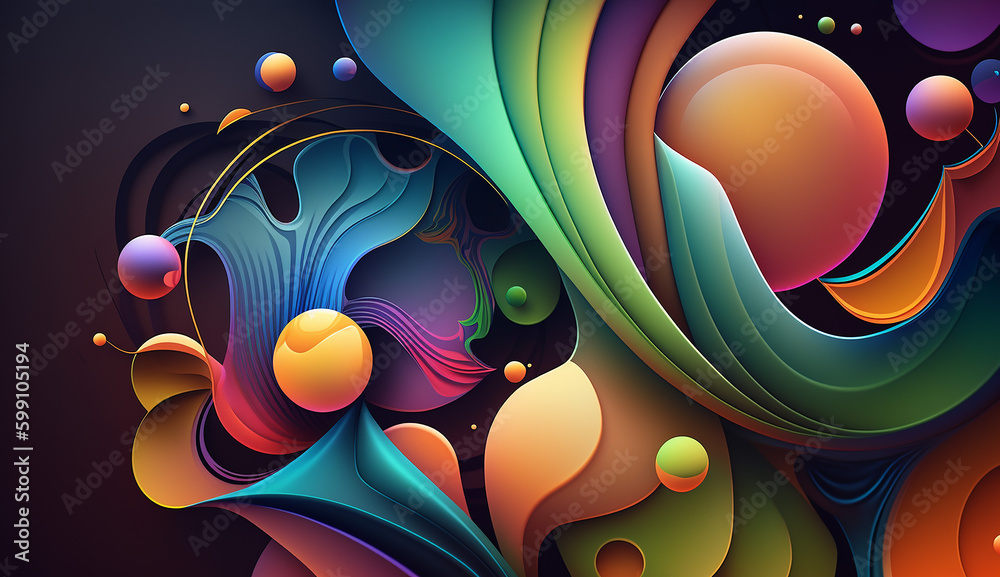 Fototapeta premium Abstract organic colorful background wallpaper design. Generative AI
