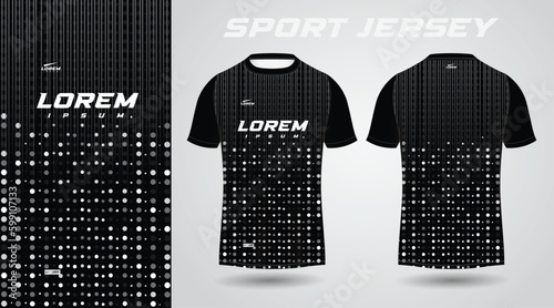 black shirt soccer football sport jersey template design mockup