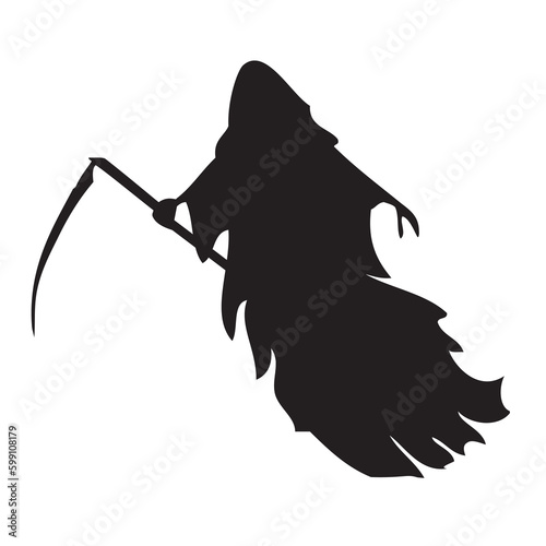 Flying death with a scythe