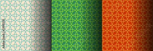 abstract geometric seamless pattern interlocked circles vector background illustration