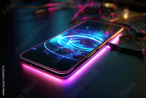 Smart mobile phone to social networks connect to the global network network touch screen device, digital links to data information, online Internet of Things,