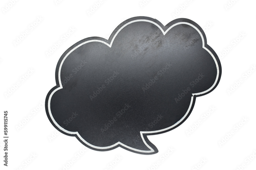 empty black speech bubble in the form of a cloud isolated on white background empty black speech bubble in the form of a cloud isolated on white background