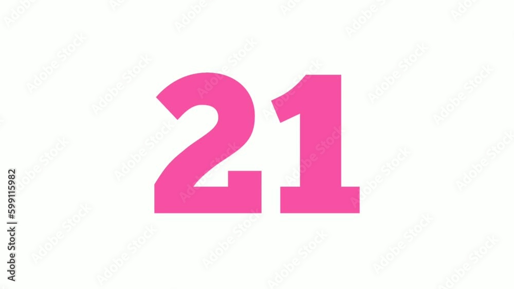 Number twenty one 21 cartoon animation on white background,4k cartoon video number motion graphics for video elements Number twenty one 21 cartoon animation on white background,4k cartoon video number motion graphics for video elements