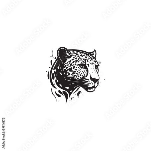 snarling face of a leopard modern logo