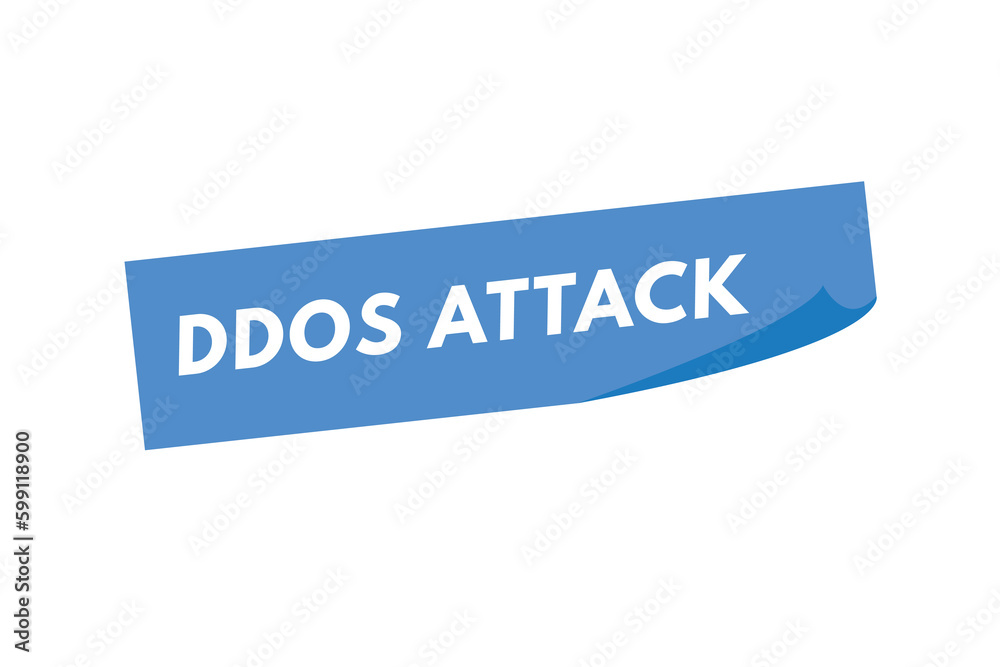 DDOS Attack text Button. DDOS Attack Sign Icon Label Sticker Web Buttons