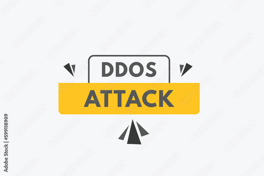 DDOS Attack text Button. DDOS Attack Sign Icon Label Sticker Web Buttons