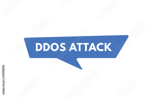 DDOS Attack text Button. DDOS Attack Sign Icon Label Sticker Web Buttons