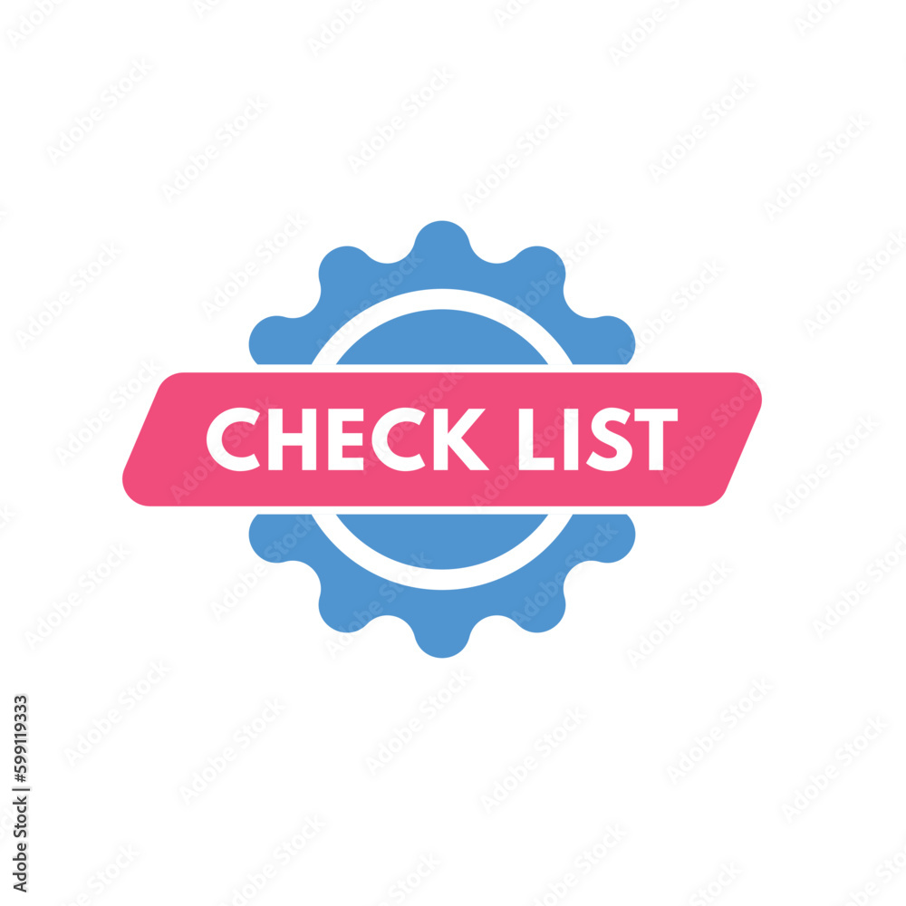 Check List text Button. Check List Sign Icon Label Sticker Web Buttons Check List text Button. Check List Sign Icon Label Sticker Web Buttons