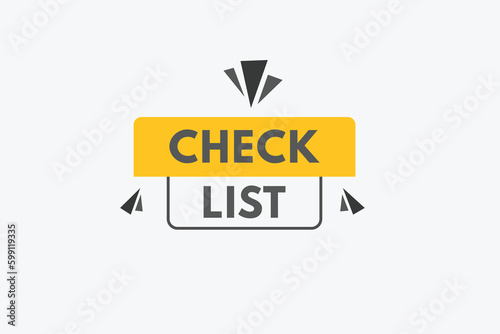 Check List text Button. Check List Sign Icon Label Sticker Web Buttons