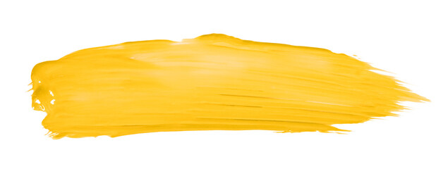 Shiny yellow brush isolated on transparent background. yellow watercolor png