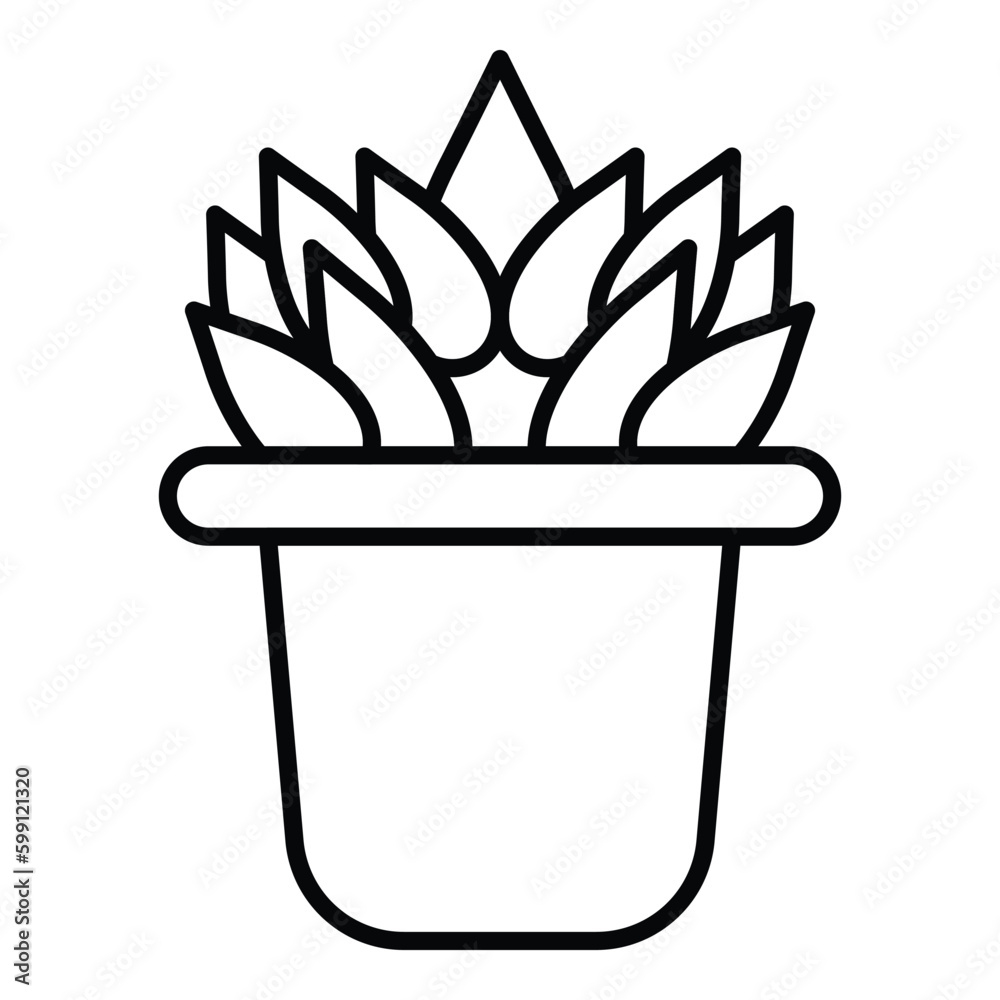 Succulent line icon clipart design illustration template Succulent line icon clipart design illustration template