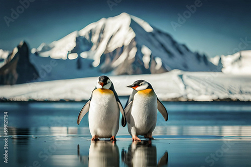 Emperor Penguin and Chick  Antarctica  love between animals