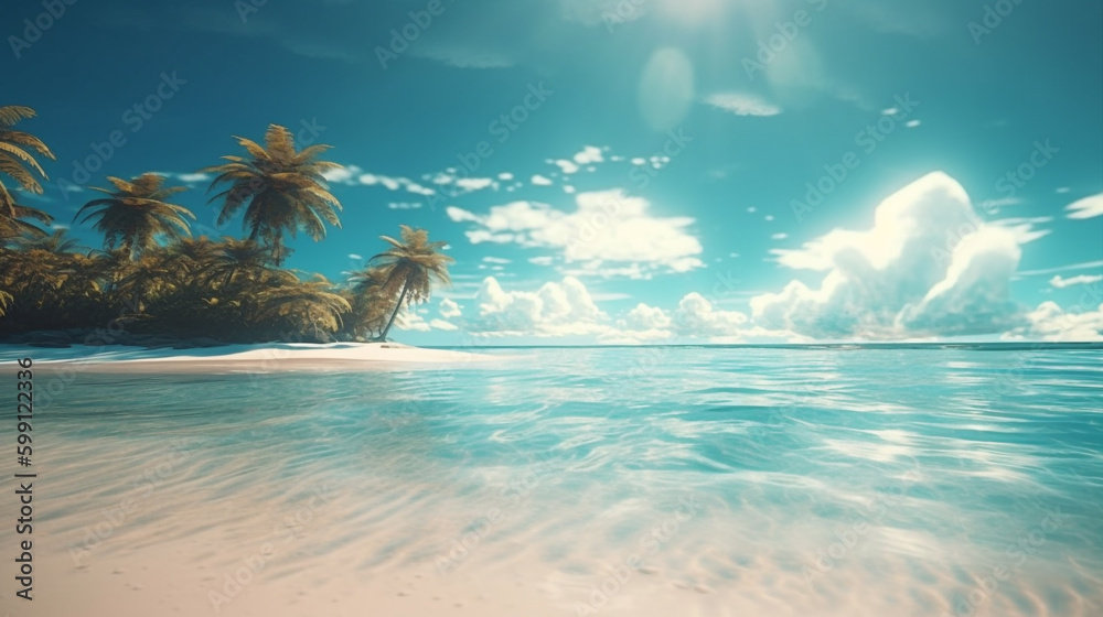 Fototapeta premium tropical landscape beach. Generative AI