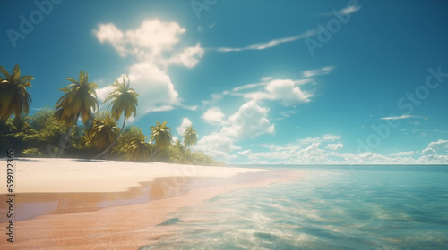 tropical landscape beach. Generative AI
