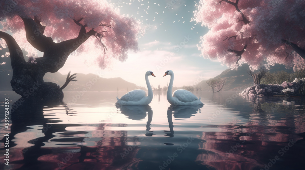 swan lake. Generative AI