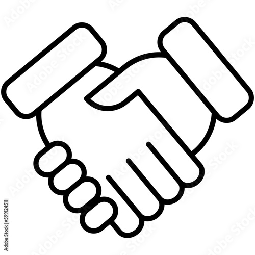 Partner Icon. Handshake Symbol. Line Icon Vector Stock