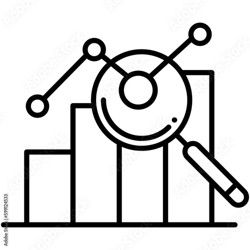data graph icon. analytics symbol. line icon vector stock