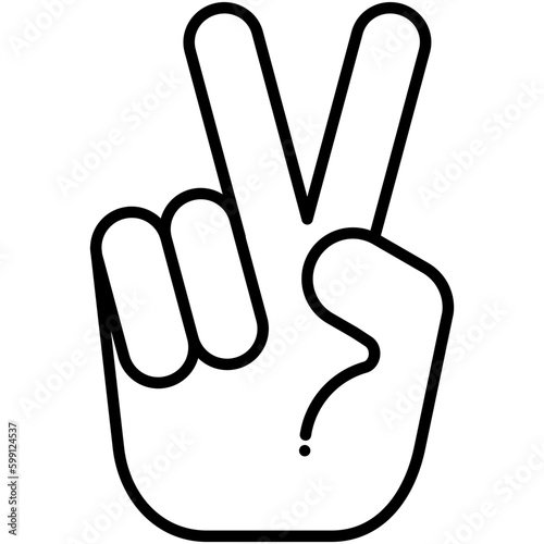 peace finger icon. human hand symbol. line icon vector stock