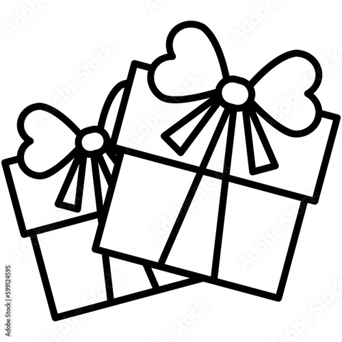 gift box icon. birthday present symbol. line icon vector stock