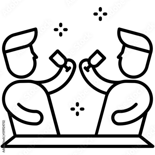 hangout icon. friendship symbol. line icon vector stock