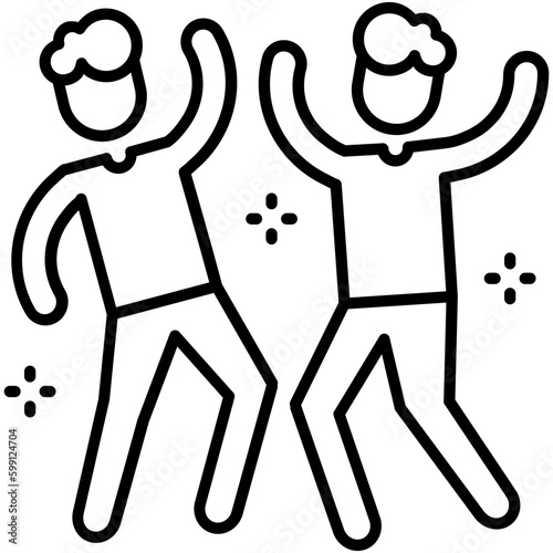 party icon. enjoy hangout symbol. line icon vector stock