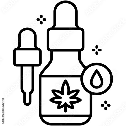 CBD oil Icon. Tincture Cannabis Oil Symbol. Line Icon Vector Stock