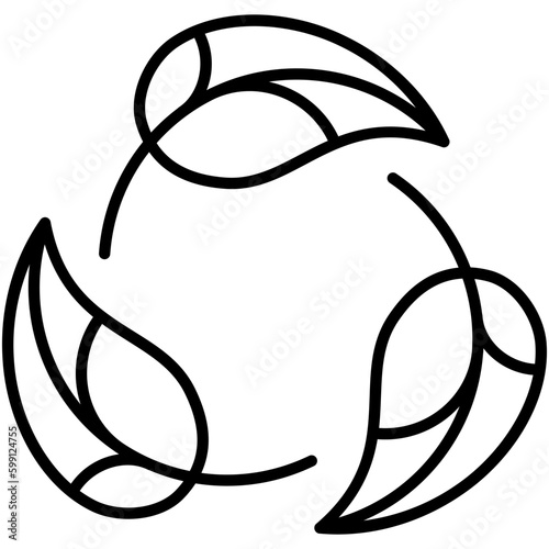 biodegradable icon. recycle leaf symbol. line icon vector stock