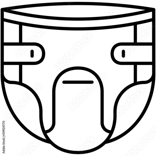diaper icon. old people pamper symbol. line icon vector stock