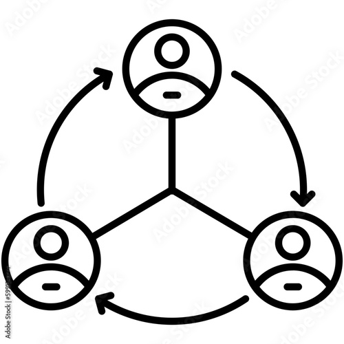 Collaboration Icon. Business Network Symbol. Line Icon Vector Stock
