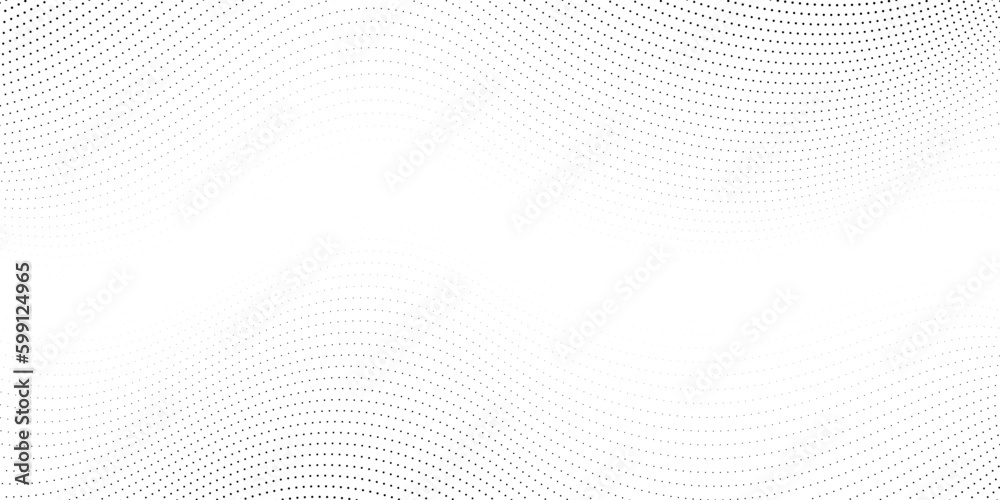 Dotted wave lines background. Abstract Halftone stripes texture. Warped and curved dashed lines wallpaper. Black and white vector design template Dotted wave lines background. Abstract Halftone stripes texture. Warped and curved dashed lines wallpaper. Black and white vector design template