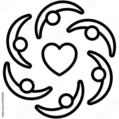 Community Icon. Unity Support Symbol. Line Icon Vector Stock