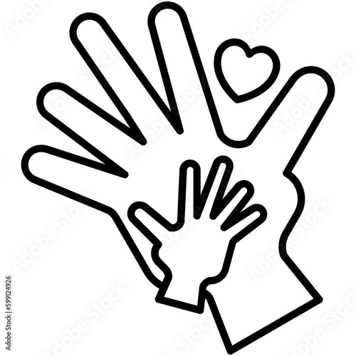 Support Icon. Charity Help Care Symbol. Line Icon Vector Stock