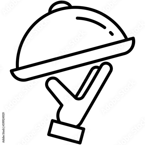 catering icon. restaurant food service symbol. line icon vector stock
