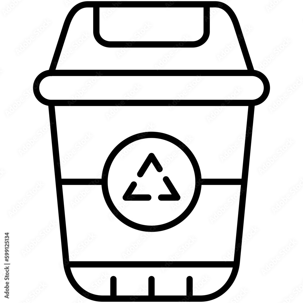 Trash bin Icon. Recycle Garbage Basket Symbol. Line Icon Vector Stock Trash bin Icon. Recycle Garbage Basket Symbol. Line Icon Vector Stock