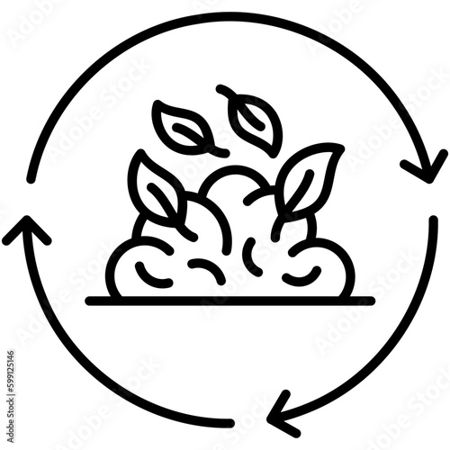 Compostable Icon. Bio Decompose Symbol. Line Icon Vector Stock