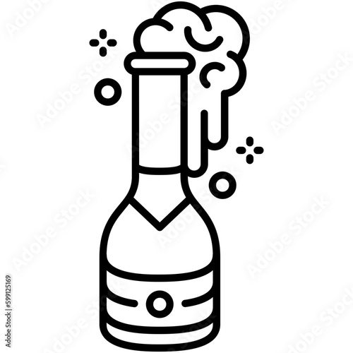 champagne icon. soda bubble effervescent symbol. line icon vector stock