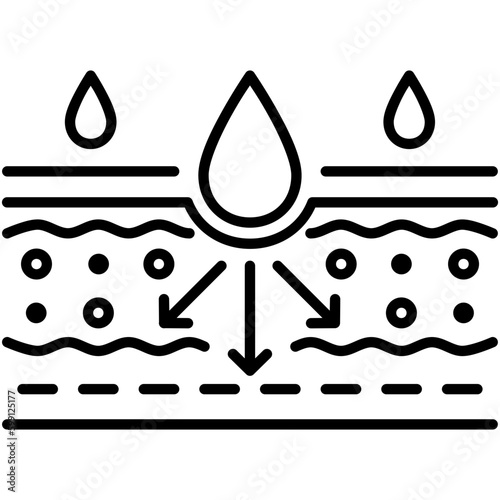 absorption icon. drop water emulsion symbol. line icon vector stock