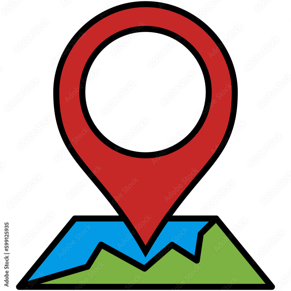 Location Icon. Map Checkpoint Symbol. Line Filled Icon Vector Stock Location Icon. Map Checkpoint Symbol. Line Filled Icon Vector Stock