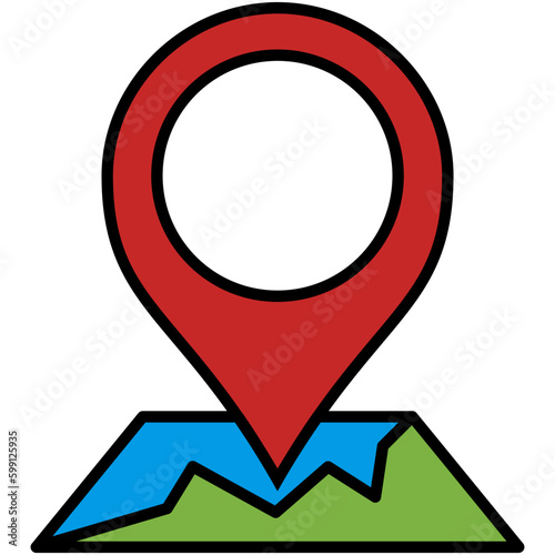 Location Icon. Map Checkpoint Symbol. Line Filled Icon Vector Stock
