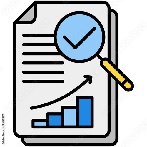 Audit Icon. Financial Overview Control Symbol. Line Filled Icon Vector Stock