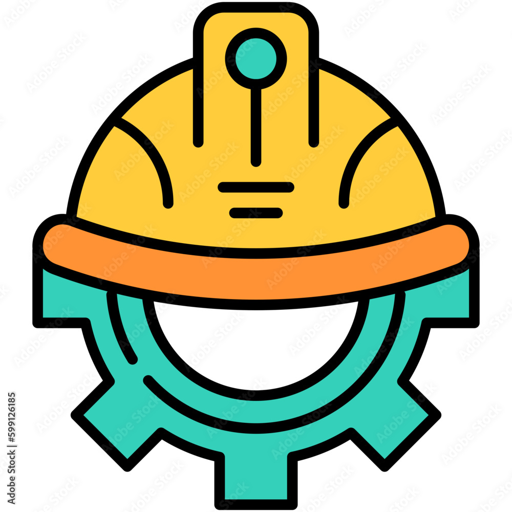Fototapeta premium Engineering Icon. Cogwheel Gear Symbol. Line Filled Icon Vector Stock